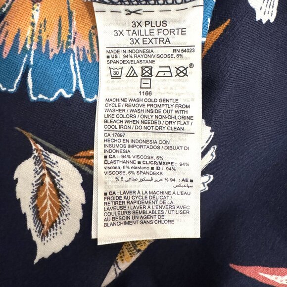 NWT Old Navy 3X NAVY Floral Faux Wrap Dress - Picture 14 of 15
